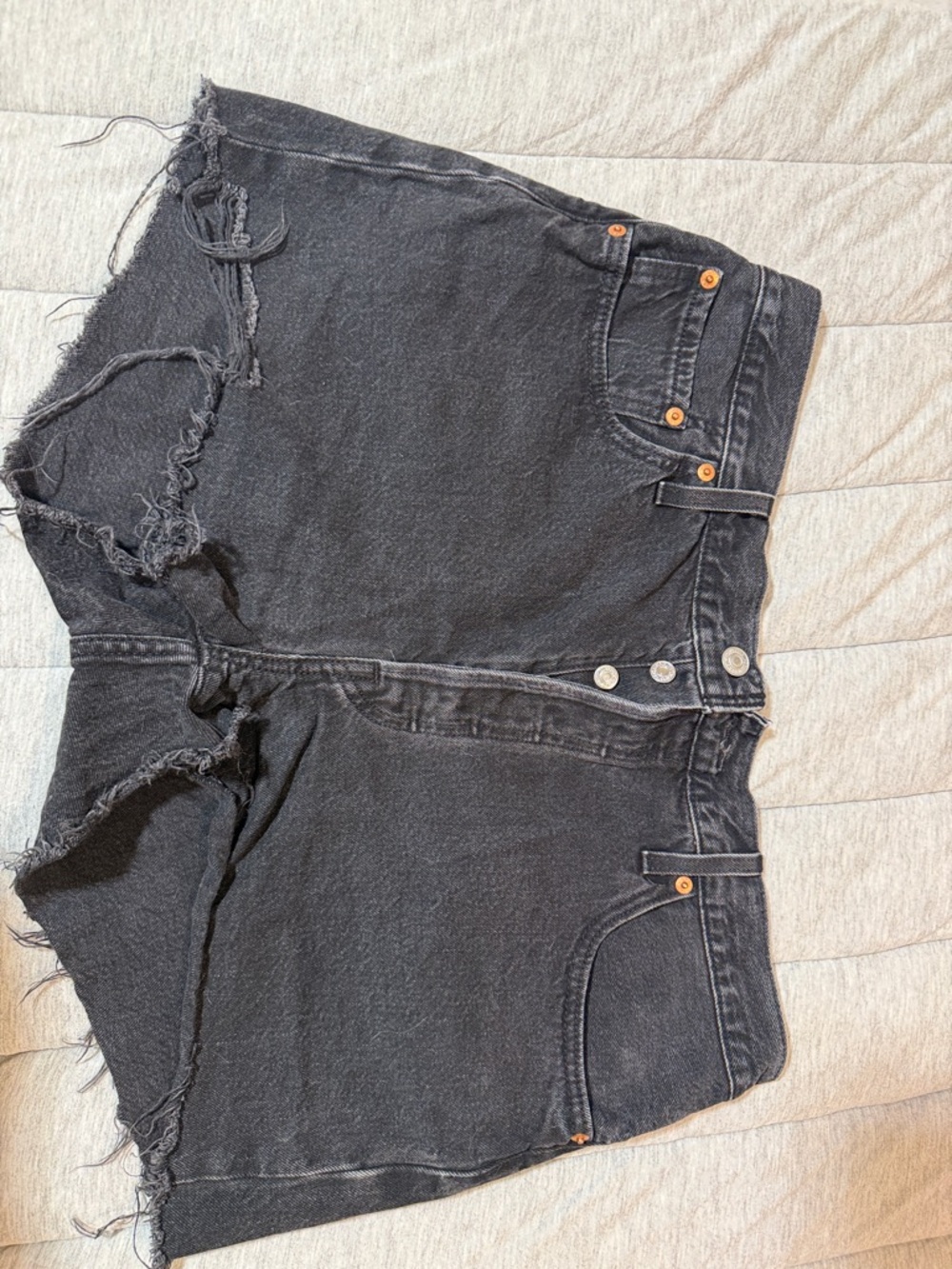 Levi's Black Distressed Cutoff Jean Shorts